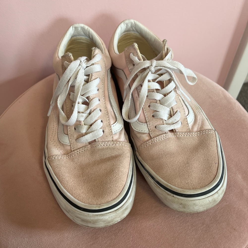 Light Pink VANS with Suede Toe and Heel Size 9